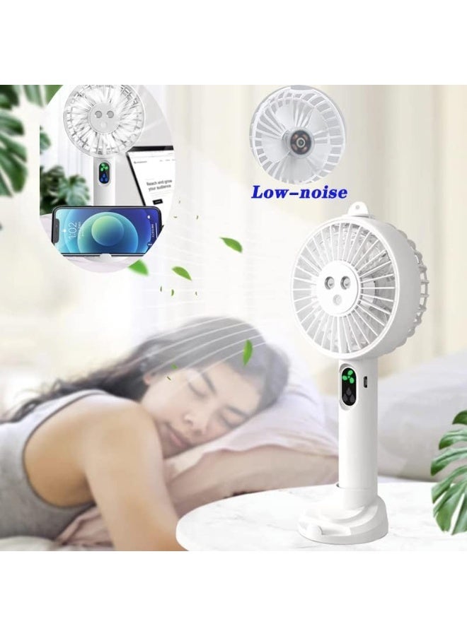Portable Water Spray Mist Fan, Double Nozzle Sprayer Fan with Phone Holder, 3 Speeds Personalized Cooling Fan, 5000mAh Battery USB Rechargeable Travel Fan with Cooling Humidifier  ﻿ - Image 3