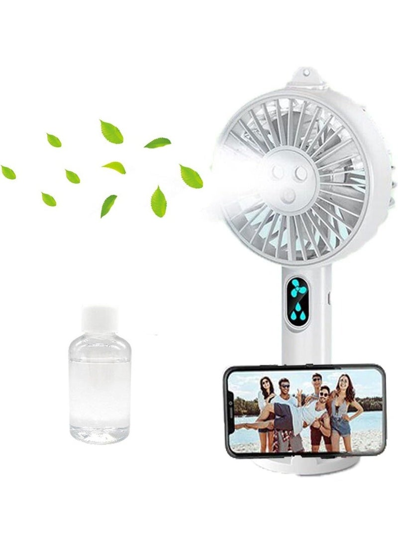 Portable Water Spray Mist Fan, Double Nozzle Sprayer Fan with Phone Holder, 3 Speeds Personalized Cooling Fan, 5000mAh Battery USB Rechargeable Travel Fan with Cooling Humidifier  ﻿ - Image 2