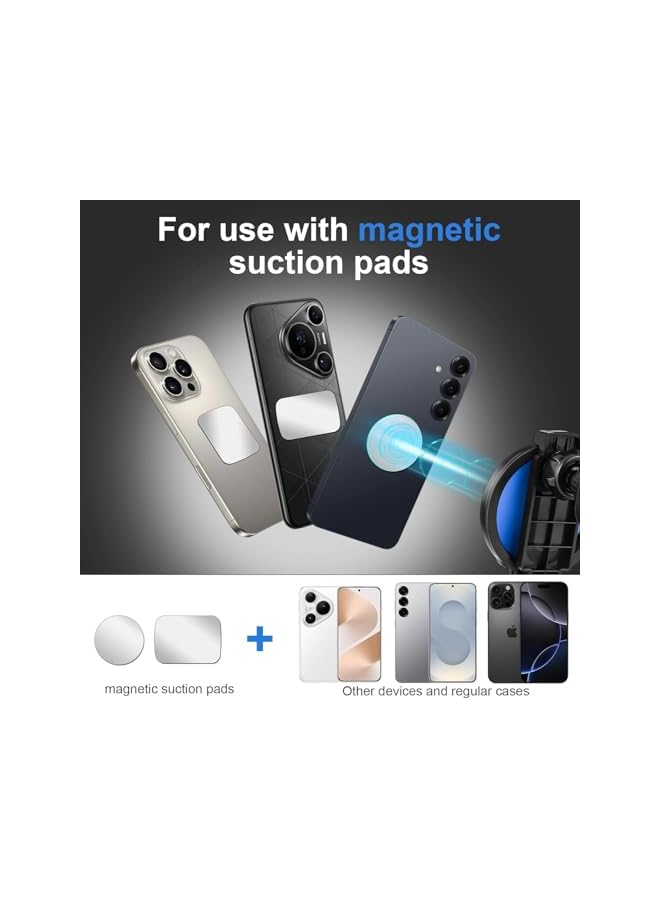 S-TOP Car Cup Holder and Phone Mount 2 in 1, 360° Adjustable Air Vent Magnetic Cell Phone Holder, One-Handed Retrieval Drink Stand for Coffee, Water, Juice, Tea, Universal for Car and Truck (Blue) - Image 4