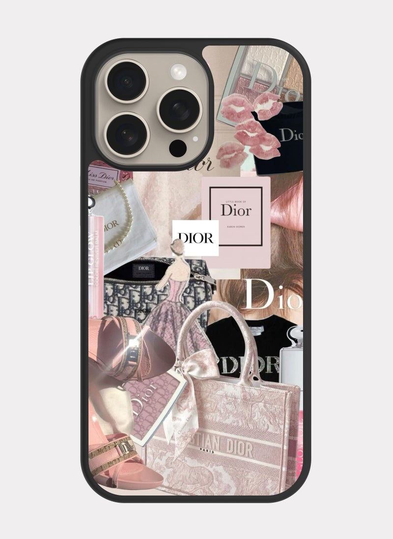 بكسلات كفر ايفون 15 برو ماكس ديور ابيض وردي - Image 1