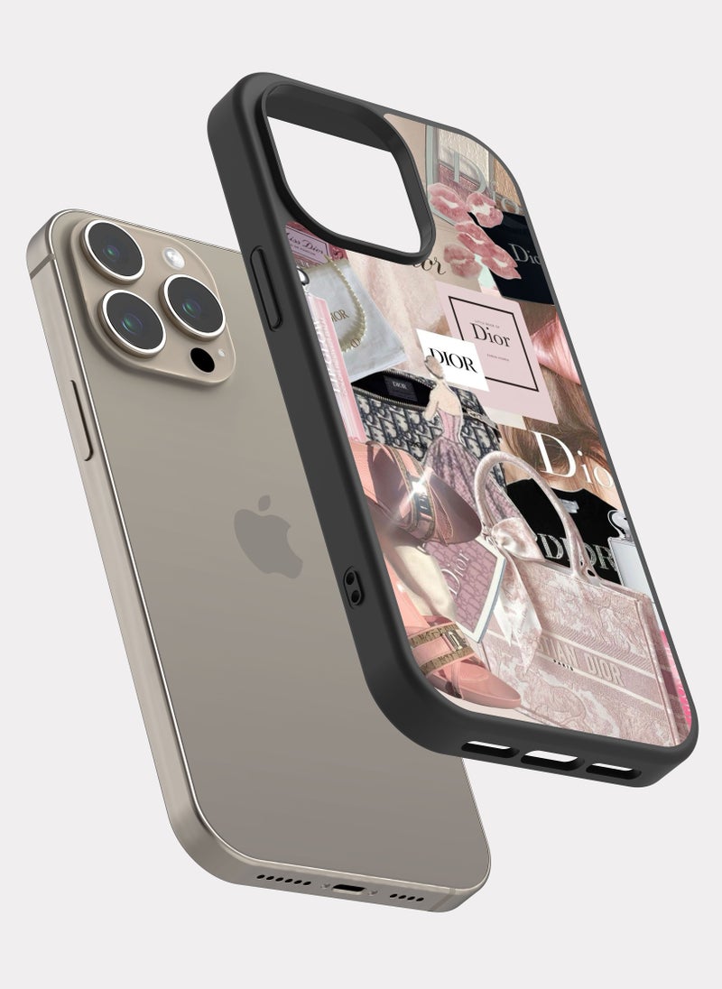 بكسلات كفر ايفون 15 برو ماكس ديور ابيض وردي - Image 2