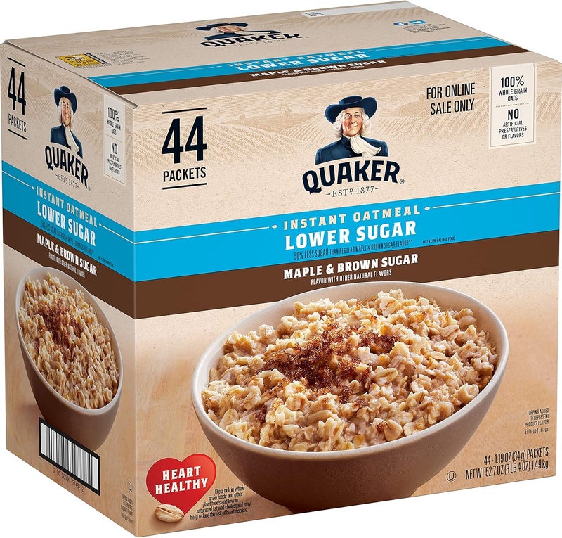 Quaker Instant Oatmeal Lower Sugar - Maple & Brown Sugar - Image 1