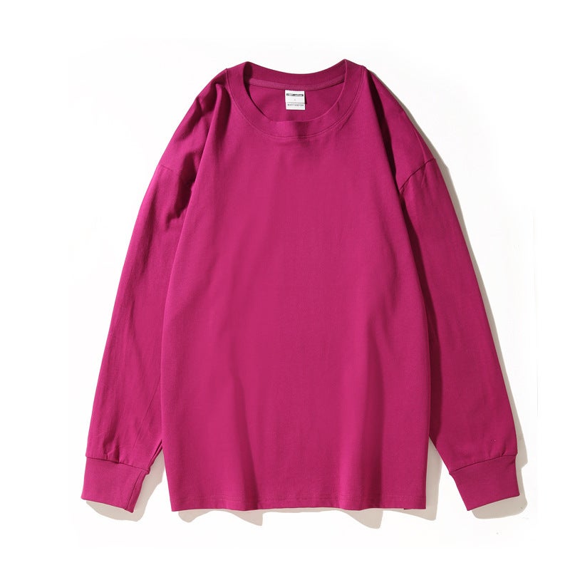 2024 Men'S Fashion Brand Fashionable Men'S And Women'S T-Shirt Cuff Thread Solid Color Light Plate Long Sleeve T-Shirt Spring Base Shirt - Image 5