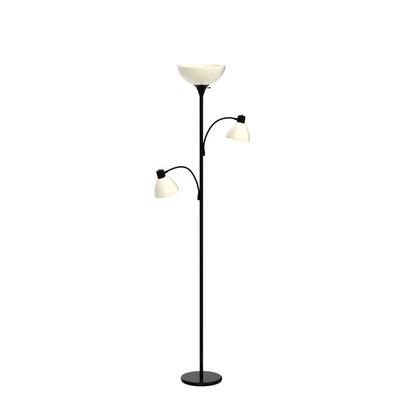 Brightech Sky Dome Double LED Floor Lamp, Torchiere Super Bright Floor Lamp with 2 Reading Lamps for Living Rooms & Offices - Dimmable Tall Standing Lamp for Bedroom Reading - Tall Black Pole - Image 4