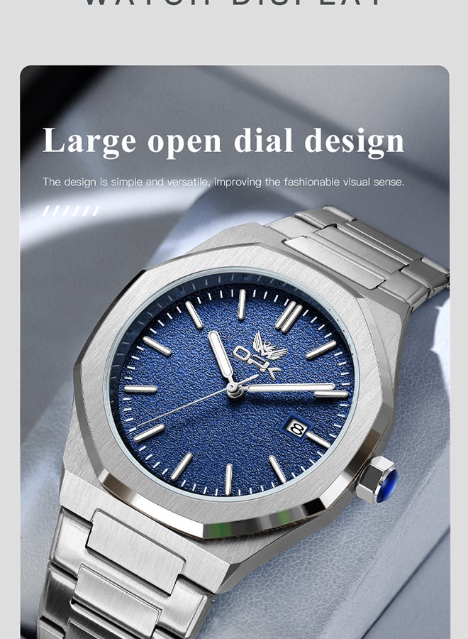 OPK Men's Octagonal Steel Band Men's Watch Form Calendar Luminous Quartz Watch 6046 - Image 3