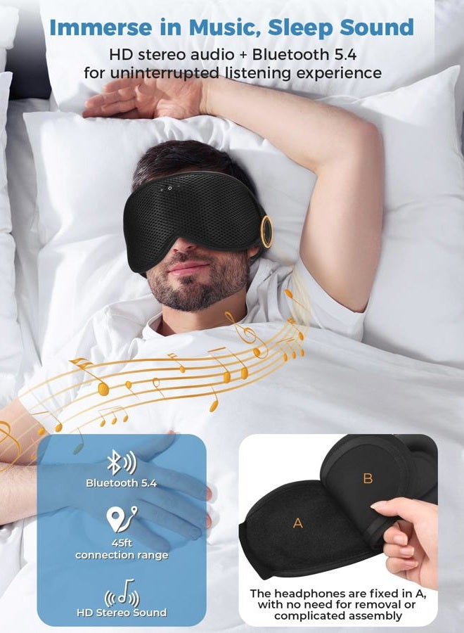 Mixiba 3D Contoured Sleep Mask with Bluetooth Headphones - Image 4