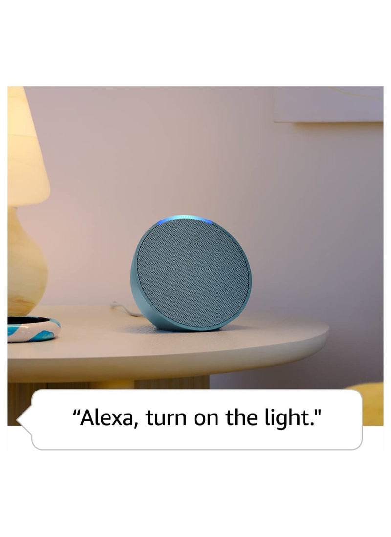 مكبر صوت ذكي Echo Pop كامل الصوت مزود بتقنية Wi-Fi وBluetooth مع صوت للتحكم في الأجهزة المنزلية الذكية