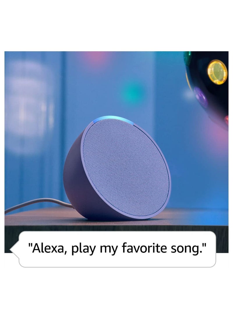 مكبر صوت ذكي Echo Pop كامل الصوت مزود بتقنية Wi-Fi وBluetooth مع صوت للتحكم في الأجهزة المنزلية الذكية