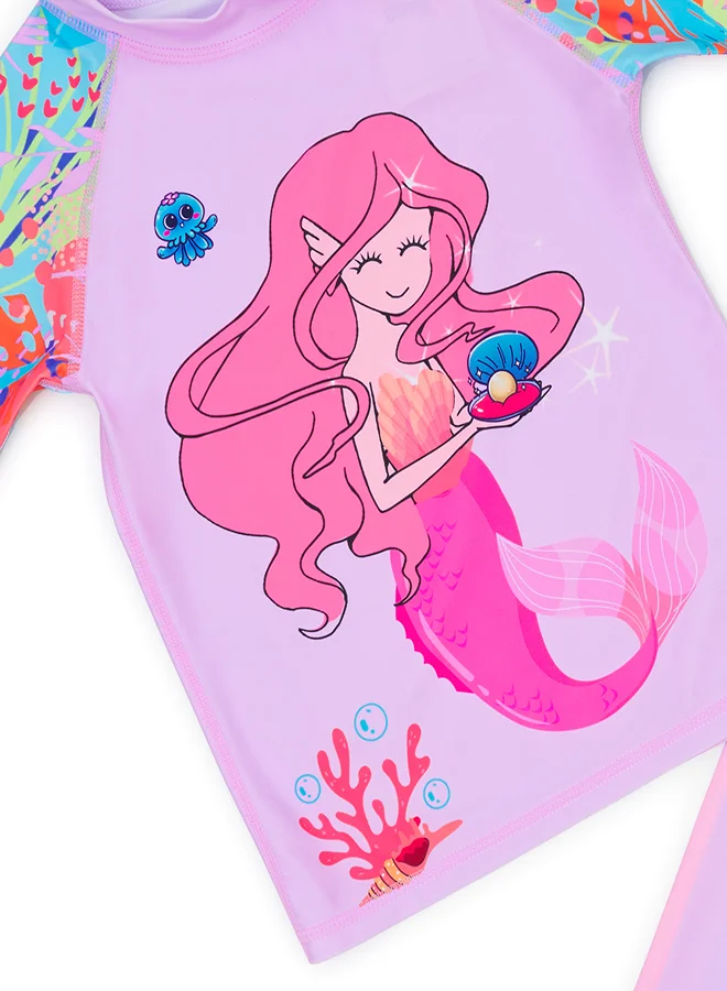 بيبي كلو Mermaid and Coral Girls' Swimwear 2 Piece Set