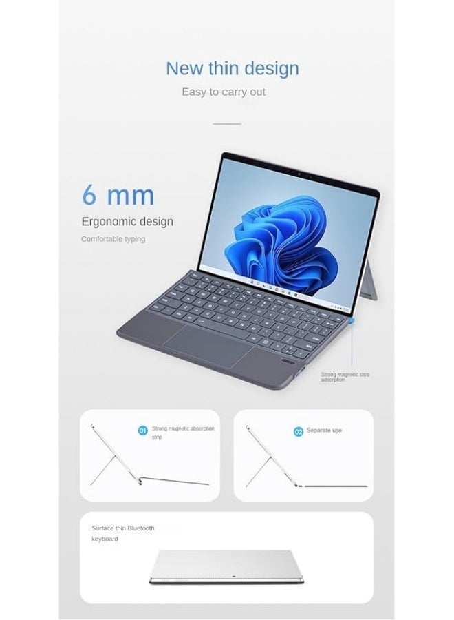 Touched Bluetooth Magnetic Keyboard Compatible with Surface Go 4/Go 3/Go 2 /Go Tablet, External wireless keyboard protective case - Image 4