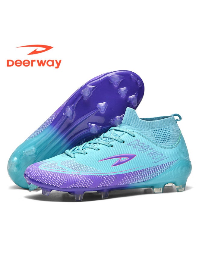 Deerway Youth Soccer Shoes Ag Studs Grass Field Non-slip Durable Training Match Shoes Moon Purple Ag Studs Size 44 - Image 3