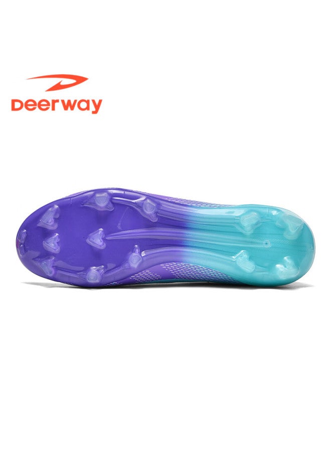 Deerway Youth Soccer Shoes Ag Studs Grass Field Non-slip Durable Training Match Shoes Moon Purple Ag Studs Size 44 - Image 2