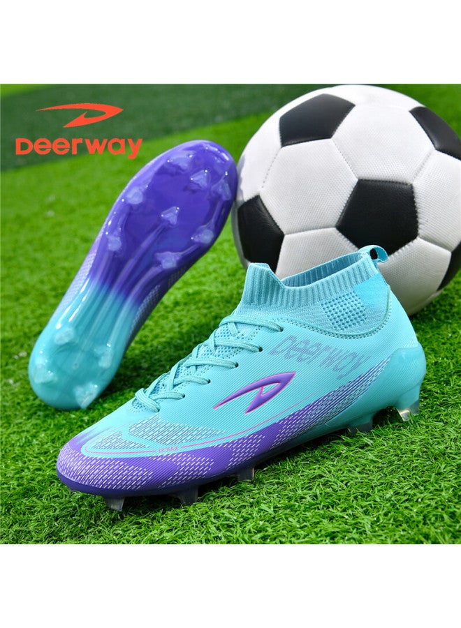 Deerway Youth Soccer Shoes Ag Studs Grass Field Non-slip Durable Training Match Shoes Moon Purple Ag Studs Size 44 - Image 4