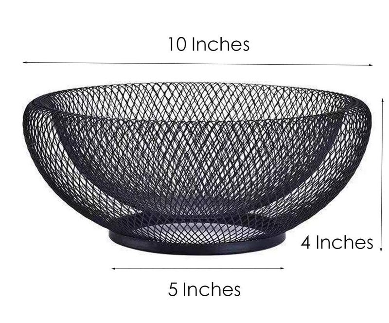 LAVNIK Metal Mesh Decorative Countertop Fruit Snacks Basket Bowl Stand for KitchenLarge Black Decorative Table Centerpiece Holder multiple holder for organizing bread snack cake cookie egg candy - Image 2