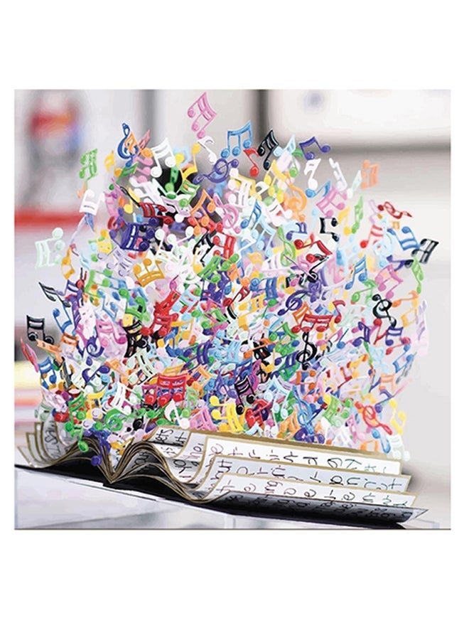 RYN Musical Notes Themed Wall Art White/Blue/Green 30x30cm - Image 1