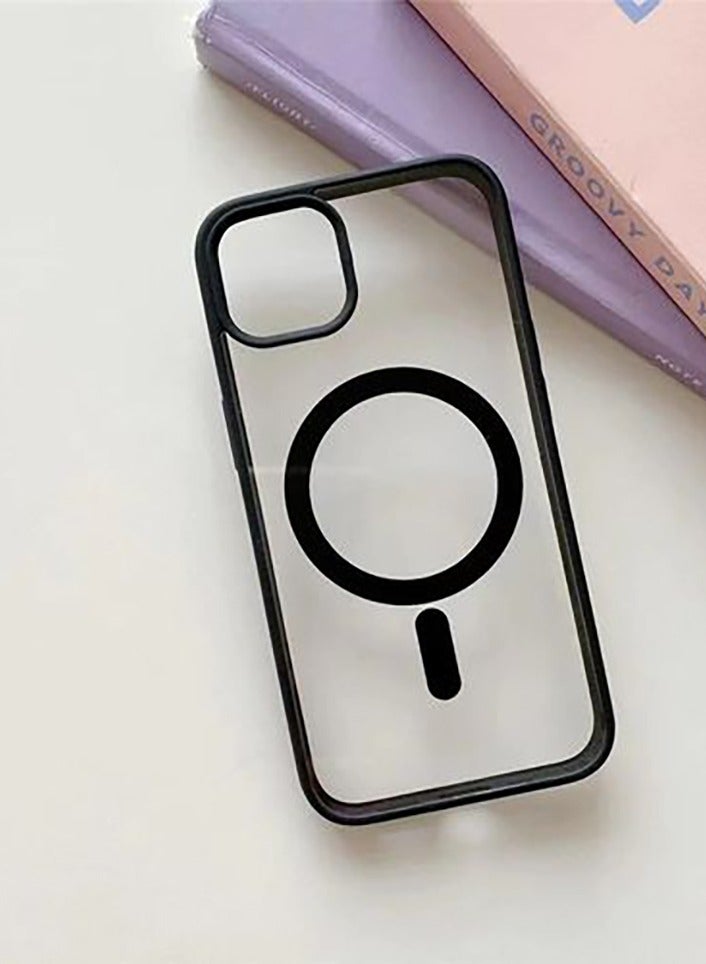 IPhone 15 MagSafe Case With Colored Sides - Clear / Black  - Image 2