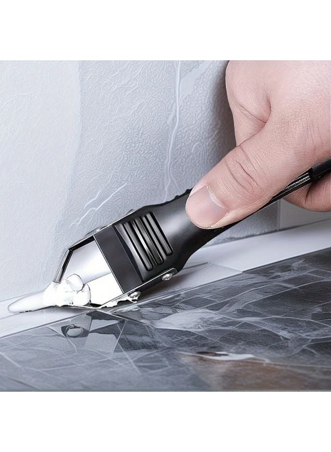 Black 3 In 1 Silicone Caulking Tool With Stainless Steel Head Sealing Cleaning Scratching - Image 3