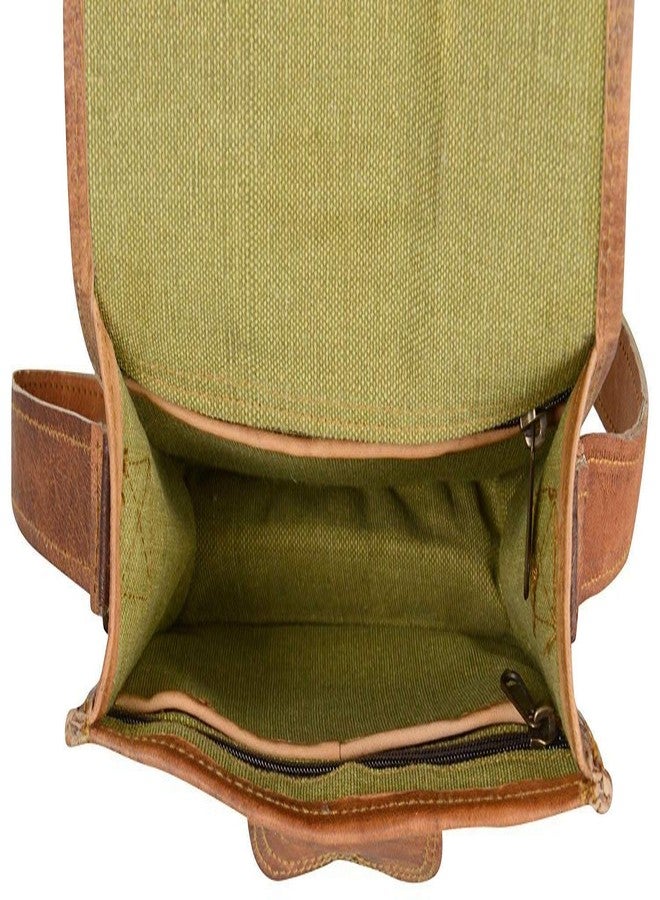 RSN Genuine Brown Leather Unisex Messenger Bag - Image 5