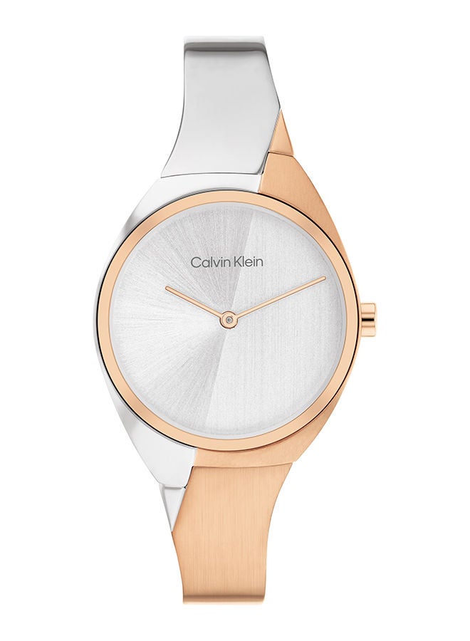 CALVIN KLEIN ساعة يد نسائية من الفولاذ المقاوم للصدأ بعقارب دائرية الشكل 25200237 30 ملم - Image 1