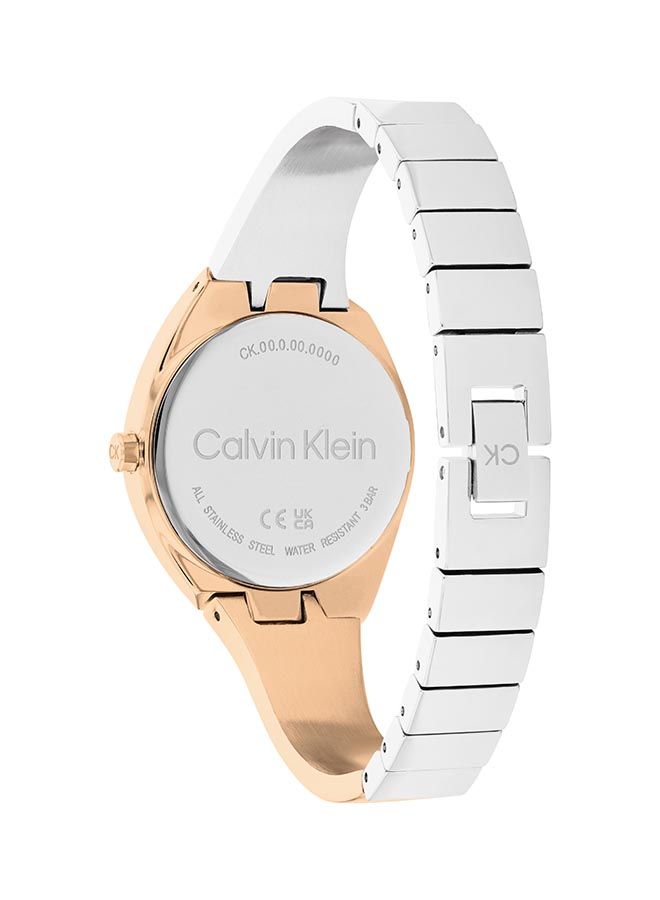 CALVIN KLEIN ساعة يد نسائية من الفولاذ المقاوم للصدأ بعقارب دائرية الشكل 25200237 30 ملم - Image 3