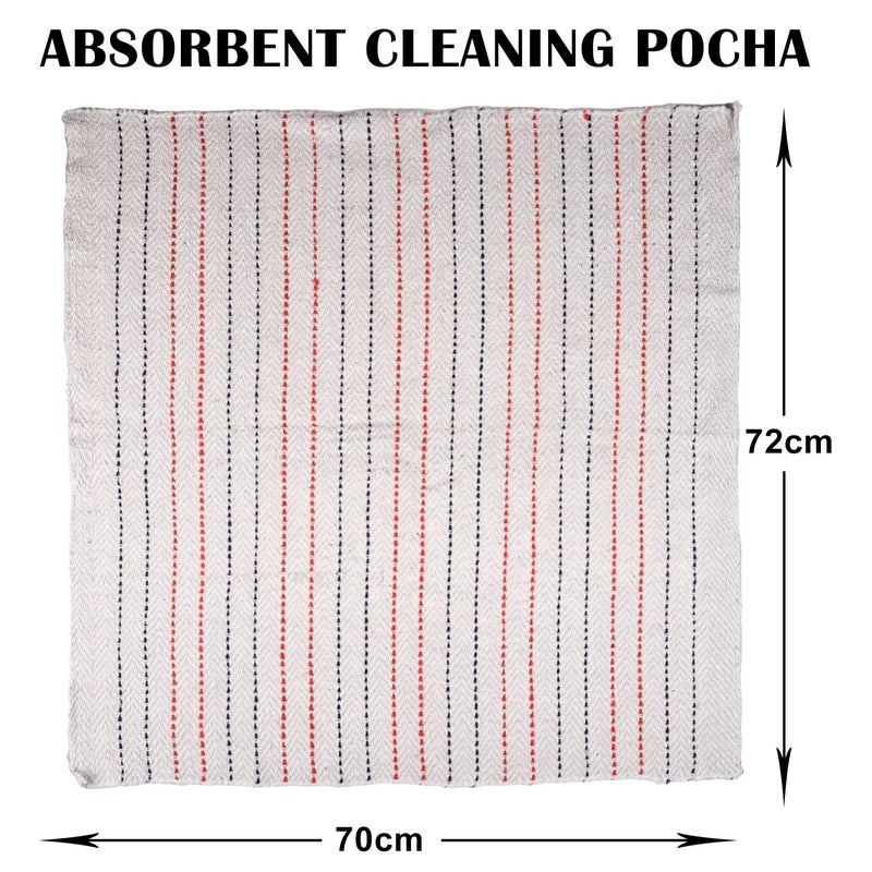 Kuber Industries Floor Cleaning Pocha White Lining Duster Cloth Cotton Reusable Sweeping Cloth For Home Kitchen Large 28x28 Inch Pack of 3 White - Image 3