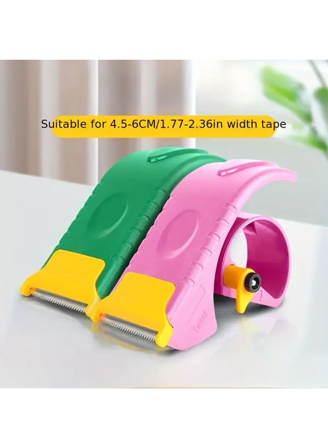 Pink Heavy Duty Manual Box Sealer Dual Tape Dispenser Handheld Packaging Tool - Image 4
