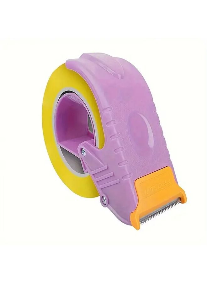 Pink Heavy Duty Manual Box Sealer Dual Tape Dispenser Handheld Packaging Tool - Image 1