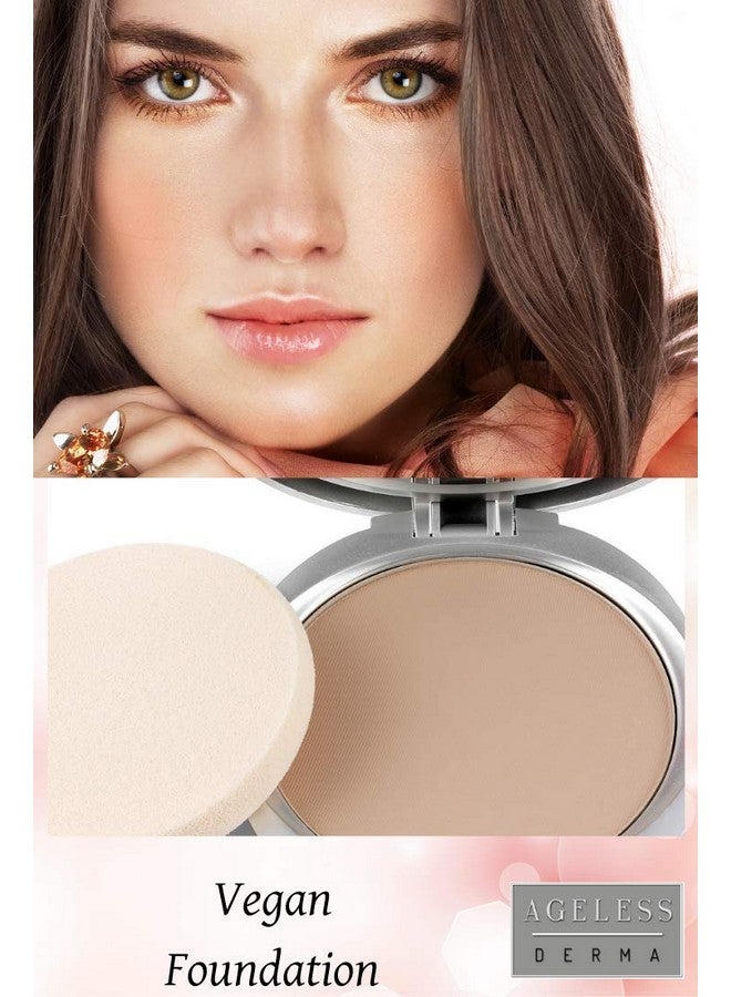 آيجلس ديرما كريم أساس معدني طبيعي للمكياج، بودرة مضغوطة نباتية ذات تغطية كاملة وصحية. صنع في الولايات المتحدة الأمريكية (بيج عاري) - Image 4