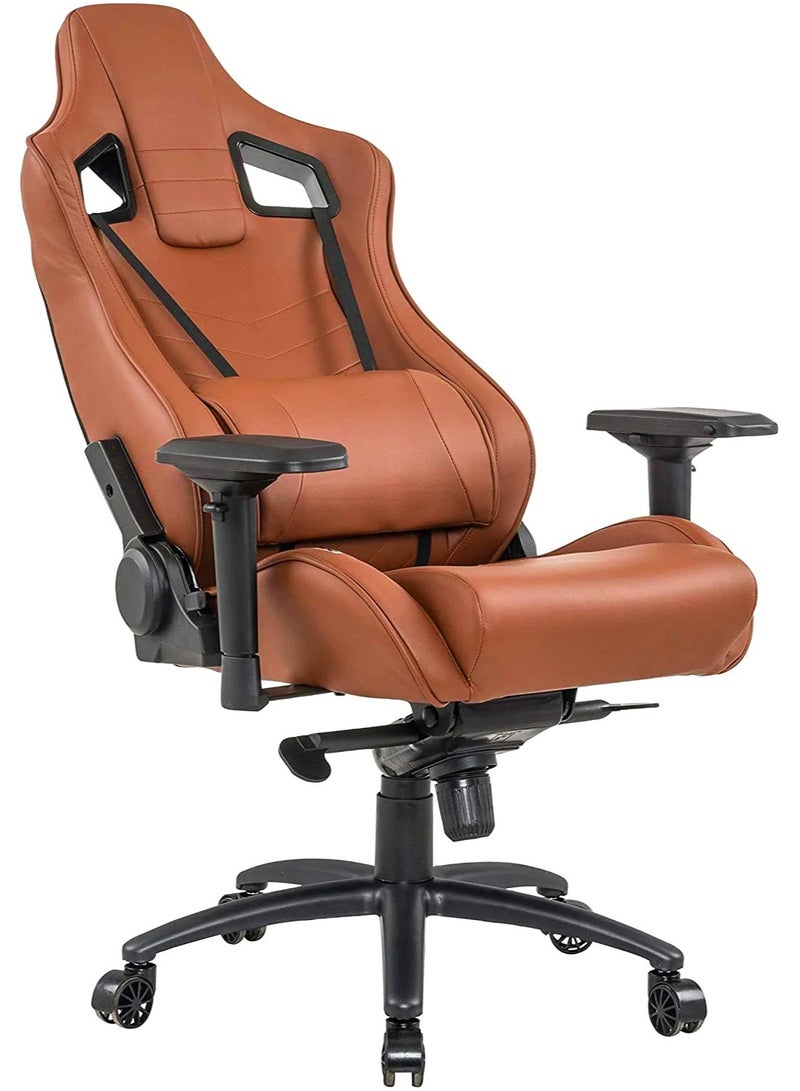 XFX Faux Leather Adjustable In Full Reclining Multi-Purpose Ergonomic Gaming Chair - Rustic - Image 3