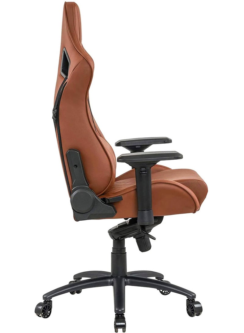XFX Faux Leather Adjustable In Full Reclining Multi-Purpose Ergonomic Gaming Chair - Rustic - Image 4