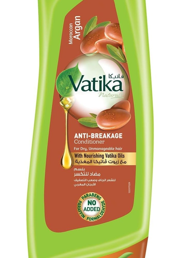 Vatika Naturals Moroccan Argan Anti-Breakage Conditioner 400ml - Moisture Soft, Grow Long - Anti-Frizz for Dry, Unmanageable Hair - Image 1