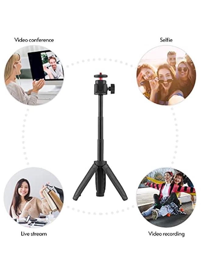MOXO mini tripodLightweight Portable Mini Tripod Extendable Tripod Stand Handle Grip with 4 Levels of Adjustable Height for Ph Camera Selfie Video Recording Live Stream - Image 4