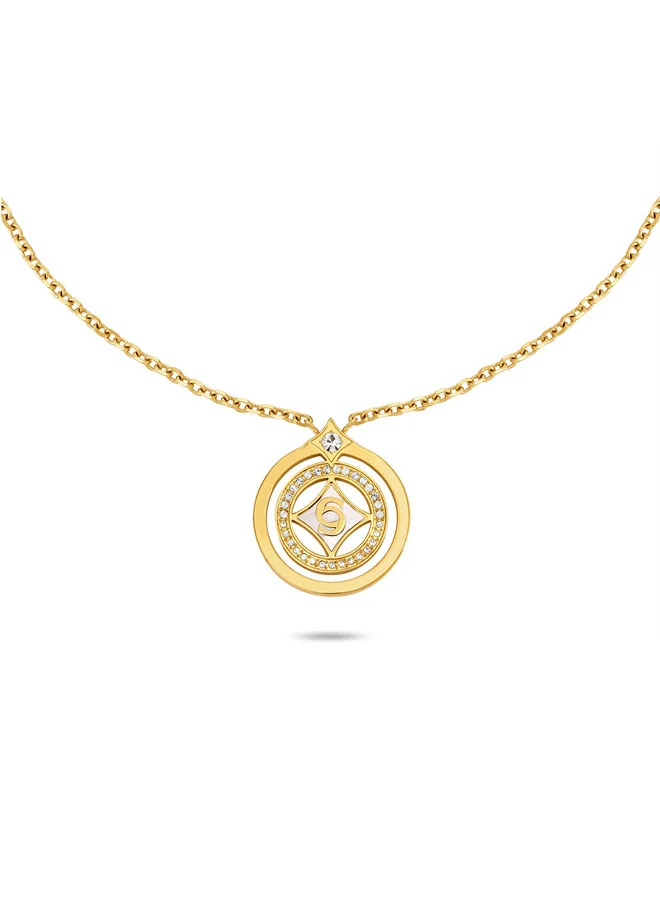 Francesca Gold Round Center Motif Big Necklace for Women