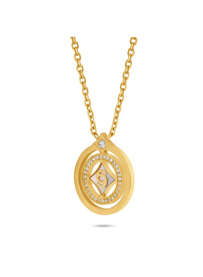 CERRUTI 1881 Francesca Gold Round Center Motif Big Necklace for Women