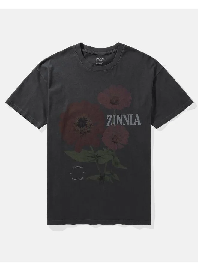 American Eagle Flower Graphic Crew Neck T-Shirt