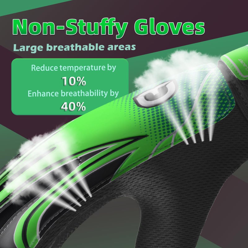 Clbort Soccer Goalie Gloves Youth Kids, Goalkeeper Gloves with Super Grip Palms, Anti-Slip Soccer Gloves, Double Wrist Protection - Image 4