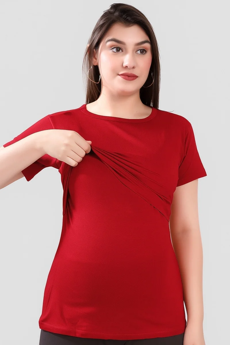 TUMMY TUMMY Maternity & Nursing Double Layered Pull-On Top Pack of 2pc