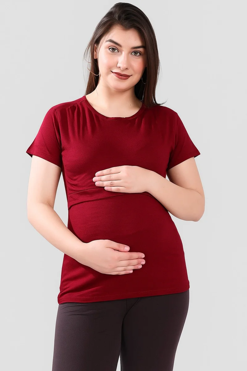 TUMMY  TUMMY Maternity & Nursing Double Layered Pull-On Top Pack of 2pc for Women | Best Price UAE