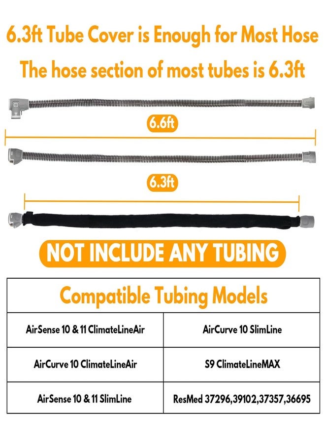 Healvaluefit 6.4ft CPAP Hose Cover for ResMed ClimatelineAir AirSense 10 & 11, CPAP Tube Cover Cat Proof, Double-sided Hose Wrap Full Zipper for Heated Tubing - Image 2