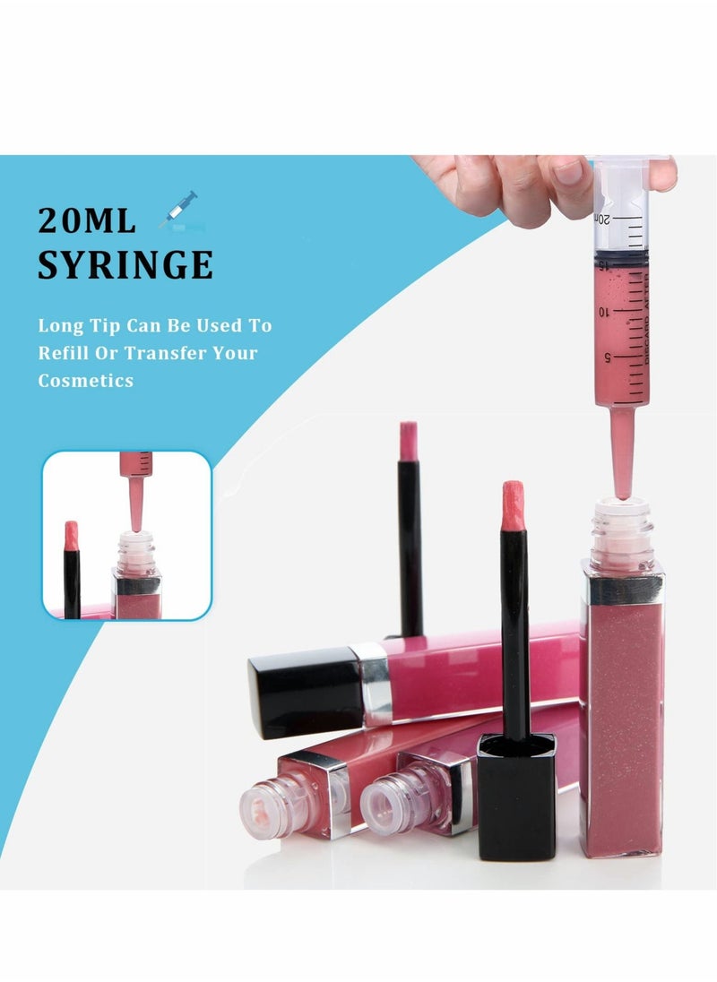 Excefore - 20ml Plastic Syringe, Large Syringes Tools for Liquid, Sterile and Individually Sealed for Measuring, Watering, Refilling, Feeding Pets, Scientific Labs, Oil or Glue Applicator, 16 Pack - Image 1