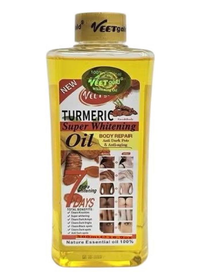 Veet gold Turmeric Super Whitening Oil Face And Body 500 ml