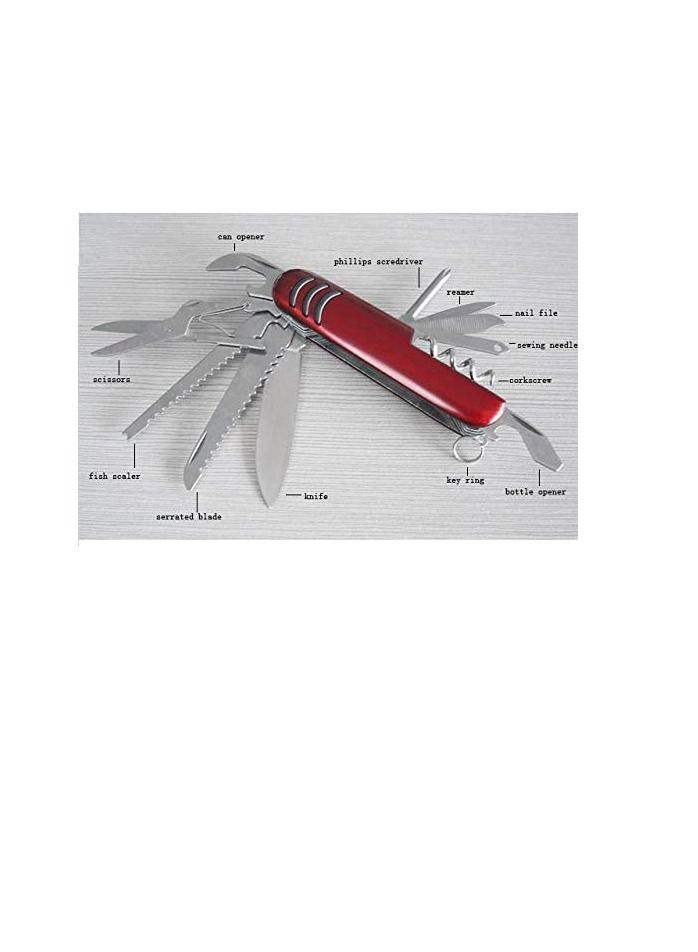 ROBUSTLINE 11-in-1 Multifunction Swiss Knife Multi Tool Travelling Knife - Image 2