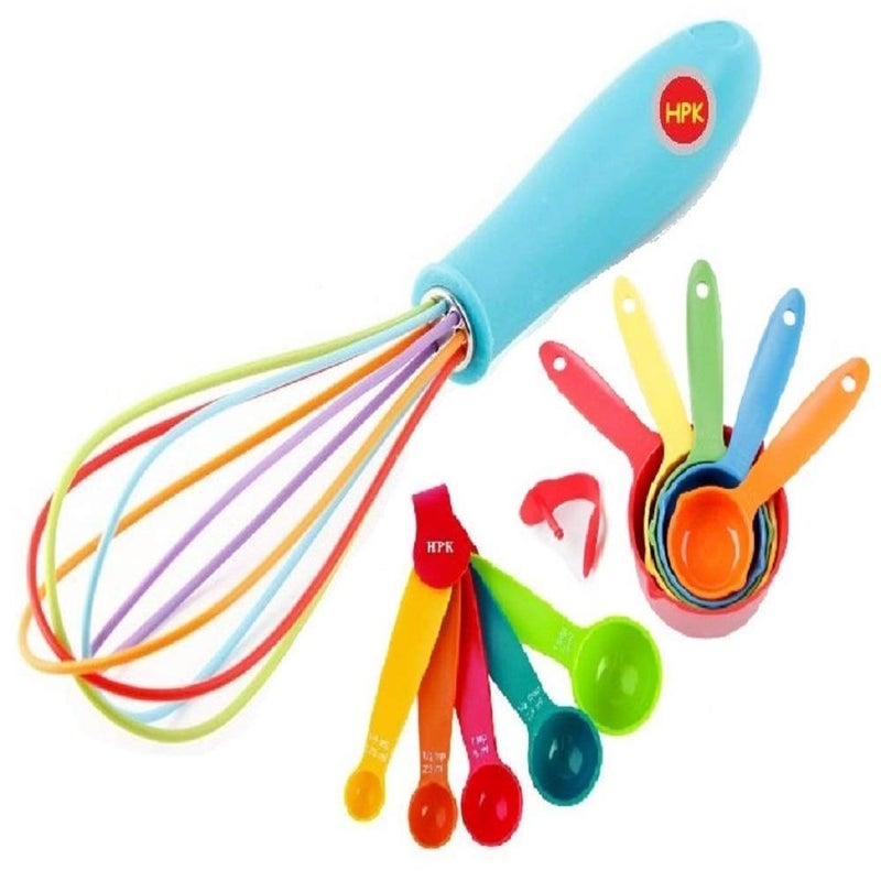HPK Colorful Hand Beater with 5 Big Measuring Spoons 5 Small Measuring Spoons - Image 2