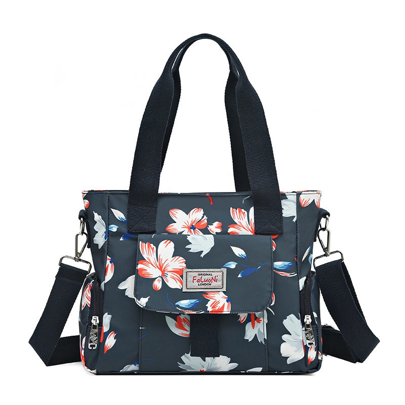 Fashion Printed Women'S Shoulder Bag Nylon Cloth Crossbody Bag All-Match Tote Bag Korean Style Portable Shopping Bag Mother Bag - Image 1