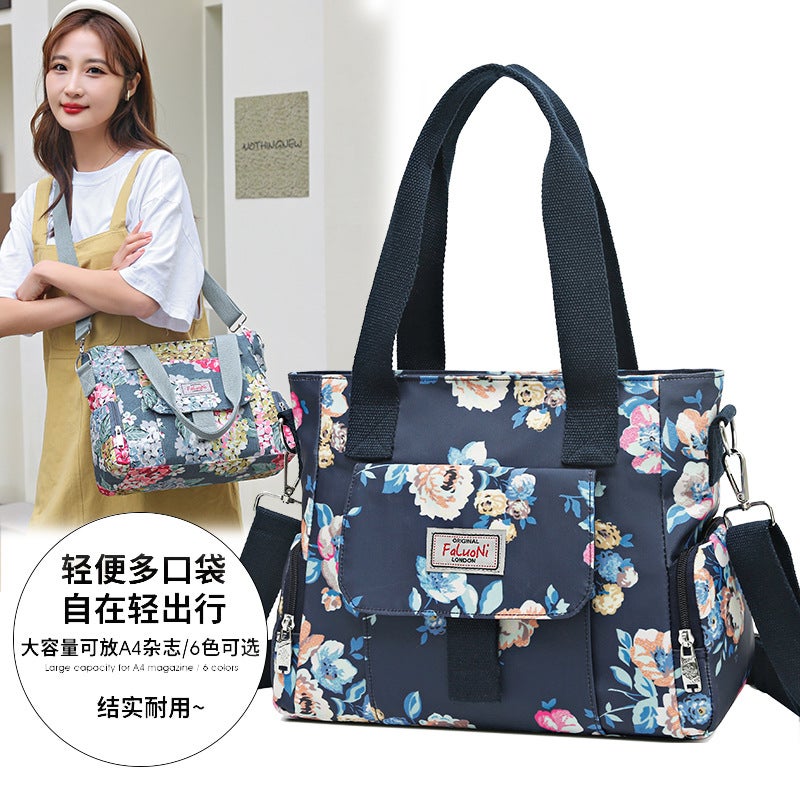 Fashion Printed Women'S Shoulder Bag Nylon Cloth Crossbody Bag All-Match Tote Bag Korean Style Portable Shopping Bag Mother Bag - Image 4