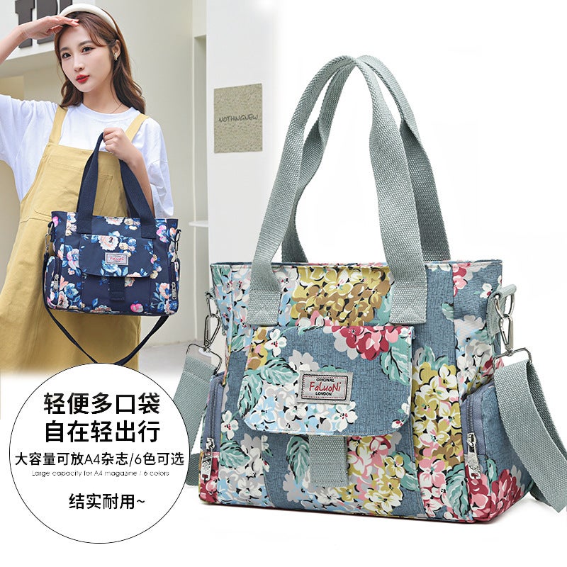 Fashion Printed Women'S Shoulder Bag Nylon Cloth Crossbody Bag All-Match Tote Bag Korean Style Portable Shopping Bag Mother Bag - Image 3