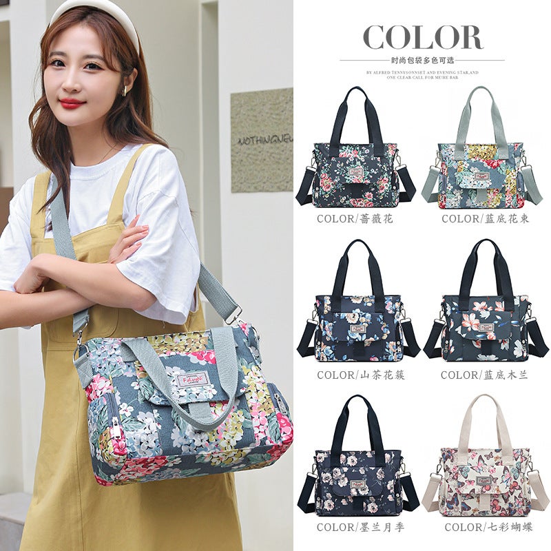 Fashion Printed Women'S Shoulder Bag Nylon Cloth Crossbody Bag All-Match Tote Bag Korean Style Portable Shopping Bag Mother Bag - Image 5