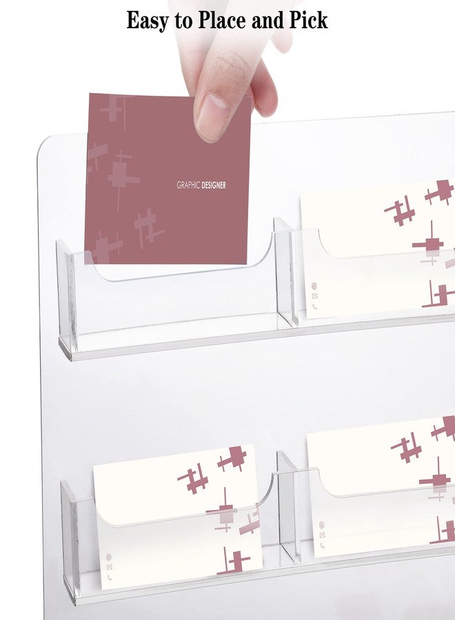 TURSTIN Business Card Holder Wall Mount Clear Sticker Display Marketing Holder Acrylic Business Card Stand Multi Pocket Rack Organizer Space Saver for Home Office (16 Pockets) - Image 4