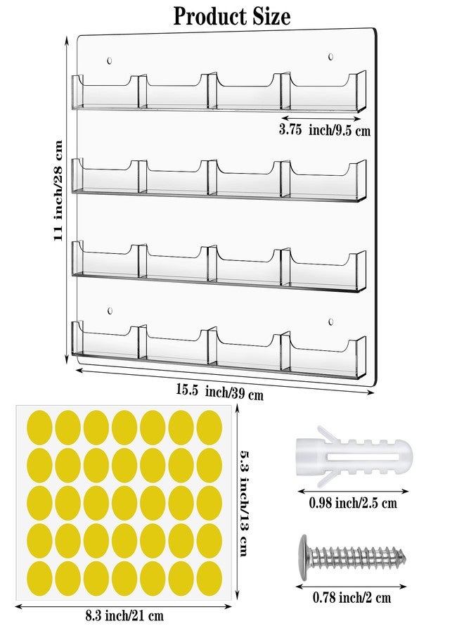 TURSTIN Business Card Holder Wall Mount Clear Sticker Display Marketing Holder Acrylic Business Card Stand Multi Pocket Rack Organizer Space Saver for Home Office (16 Pockets) - Image 2