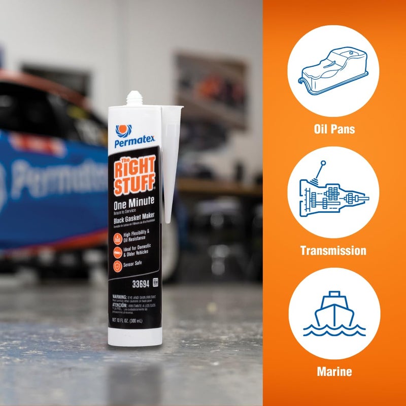 Permatex 33694 The Right Stuff 1 Minute Gasket Maker, Fastest Return to Service, Quick setting, High Flexibility,10.1 oz - Image 4